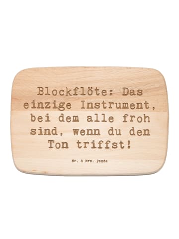 Mr. & Mrs. Panda Servierbrett Spruch Blockflöte Freude mit Spruch in Transparent
