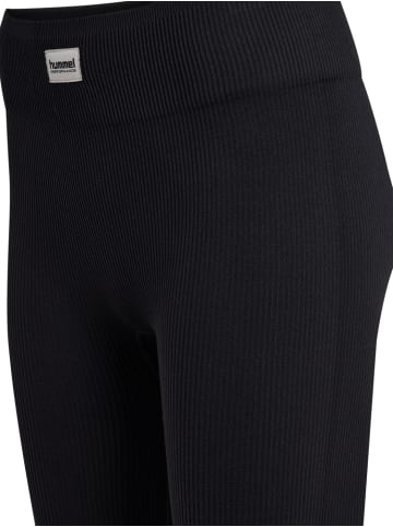 Hummel Leggings "Pulse Seamless Rib Mw Tights" in Schwarz