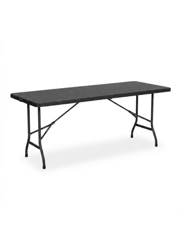 relaxdays Gartentisch in Schwarz - (B)180 x (H)73 x (T)74 cm