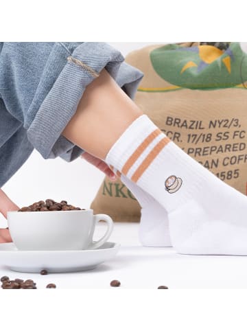 Occulto 3er Pack Motiv Tennissocken mit Streifen Summer in Kaffee