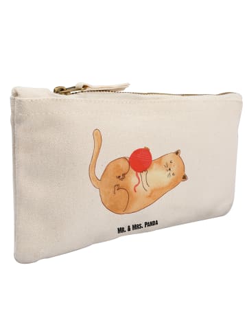 Mr. & Mrs. Panda Schminktasche Katze Wolle ohne Spruch in Weiß