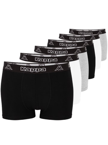 Kappa Boxershorts 6er Pack Retro Pants in schwarz-grau-weiss