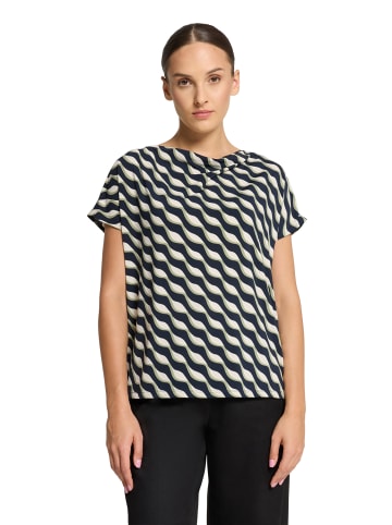 Betty Barclay Printshirt mit Wasserfallausschnitt in Dark Blue/Green