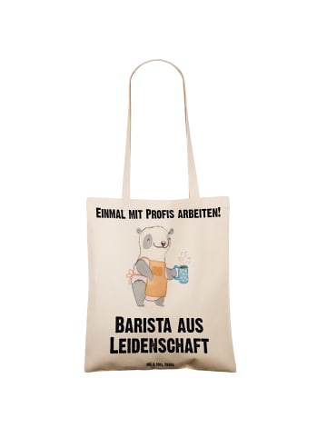 Mr. & Mrs. Panda Einkaufstasche Barista Leidenschaft mit Spruch in Creme