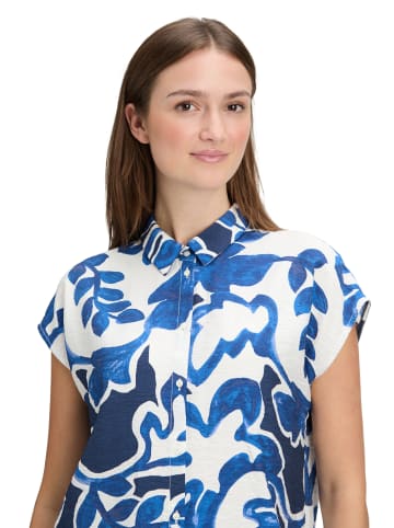 BETTY & CO Bluse in indigo weiß
