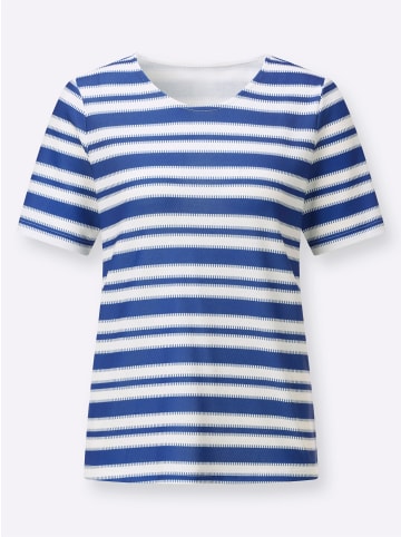 WITT WEIDEN Kurzarmshirt in jeansblau-weiß-geringelt