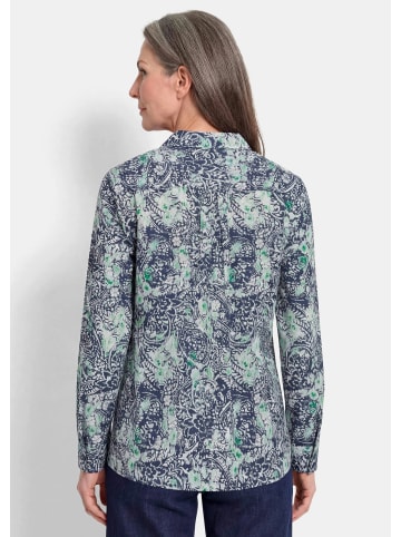 GOLDNER Hemdbluse mit Paisley-Druck in marine / gemustert