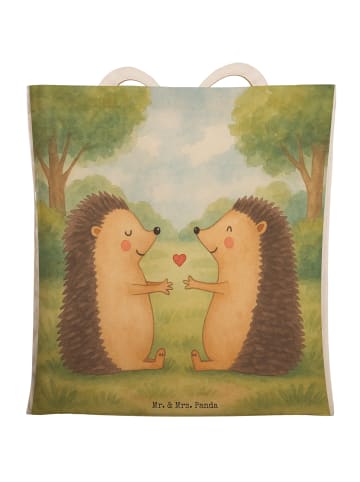 Mr. & Mrs. Panda Einkaufstasche Igel Liebe Design ohne Spruch in Weiß