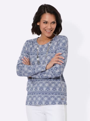 WITT WEIDEN Shirt in taubenblau-bedruckt