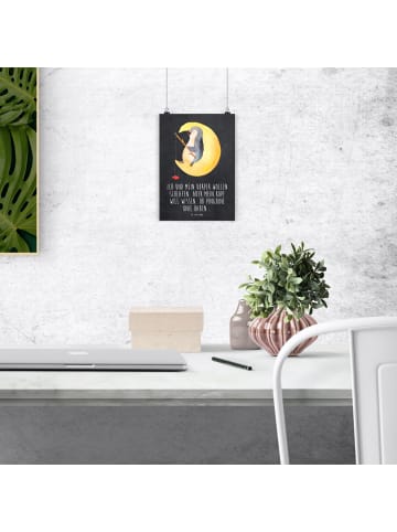 Mr. & Mrs. Panda Bild Pinguin Mond mit Spruch in Kreidetafel