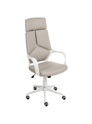 Beliani Bürostuhl DELIGHT in Beige/Weiß - (W) 64 x (H) 116 x (L) 64 cm