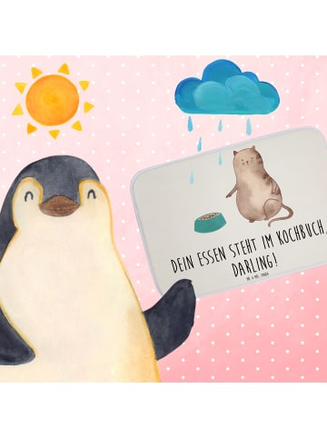 Mr. & Mrs. Panda Badvorleger Katze Fressen mit Spruch in Weiß