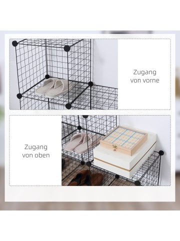 HOMCOM Würfelregal-109L x 37B x 109H cm-Schwarz