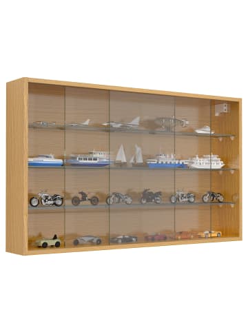 VCM  Hängevitrine Wandvitrine Sammel Deko Drivalo XL in Honig-Eiche