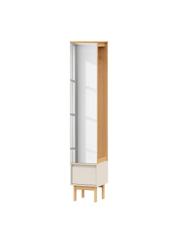 home24 home24 Massive Garderobe aus Massivholz und Glas in Pinie / Kaschmir (35 x 35 x 188 cm) in Pinie / Kaschmir