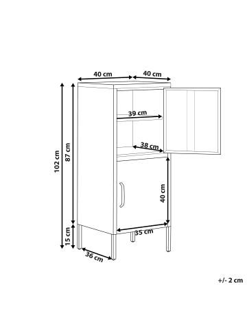 Beliani Büroschränke HURON in Weiß - (W) 40 x (H) 102 x (L) 40 cm
