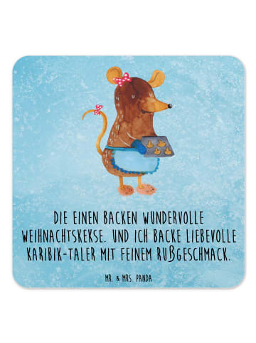 Mr. & Mrs. Panda Glasuntersetzer Maus Kekse mit Spruch in Eisblau