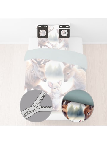 Biberna Fein Biber Wendebettwäsche in beige-braun