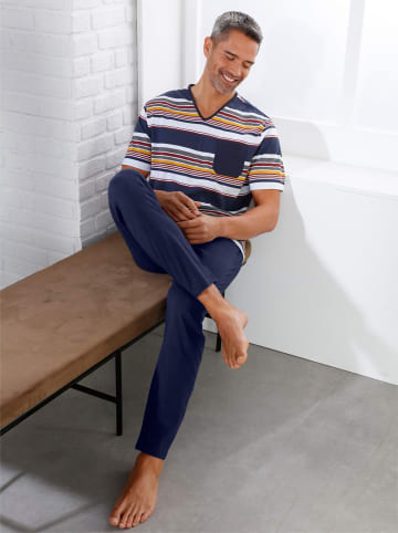Sieh an! Schlafanzug-Shirt in nachtblau-weiß-gestreift
