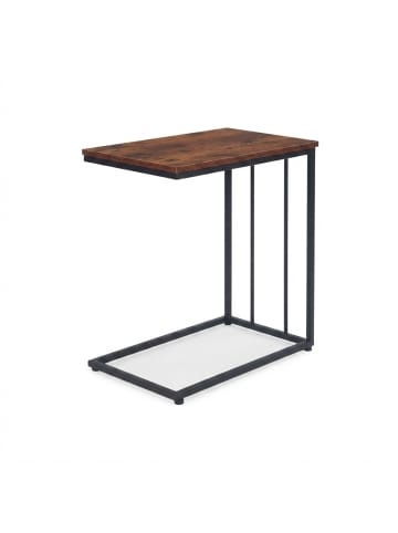 relaxdays Beistelltisch in Schwarz/ Braun - (B)55 x (H)60 x (T)35 cm