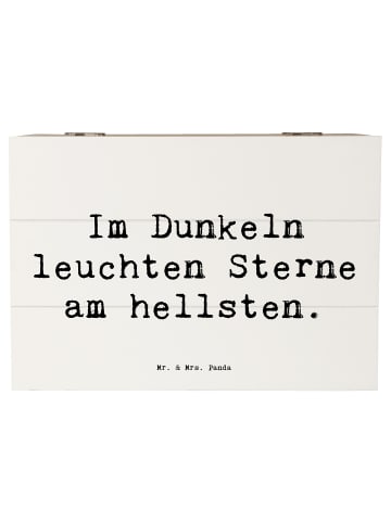 Mr. & Mrs. Panda Schatzkiste Spruch Angst vor Dunkelheit überwin... in Weiß