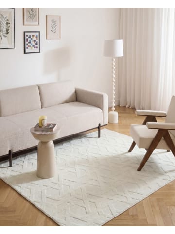 Beliani Kurzflor ANTERO in Weiß - (W) 160 x (L) 160 cm