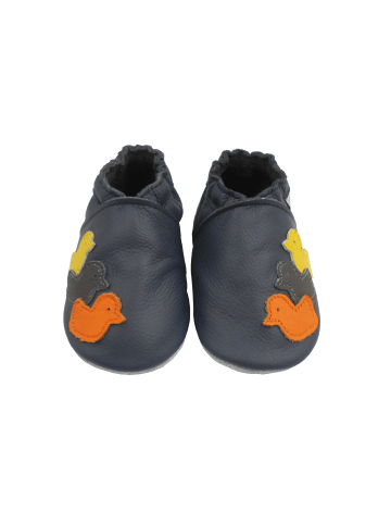 Yalion Leder-Krabbelschuhe "Ente" in Dunkelblau