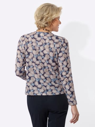 WITT WEIDEN Rundhals-Shirt in sesam-marine-bedruckt