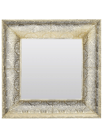 Beliani Wandspiegel PLERIN in Gold - (W) 60 x (H) 60 x (L) 4 cm