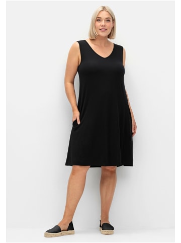 sheego A-Linien-Kleid in schwarz