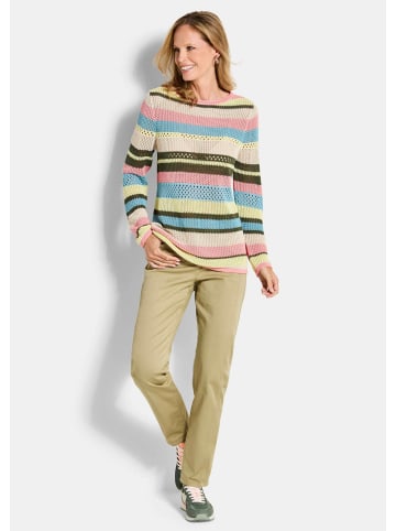 GOLDNER Ringelpullover mit Lochmuster in bunt / gemustert