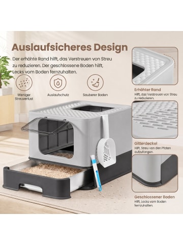 Feandrea Katzentoilette Boxal in Anthrazit-Grau - (B)54.3 x (H)37.8 x (T)42.5 cm