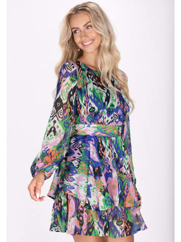 IZIA Damen Kleid in Blau Mehrfarbig