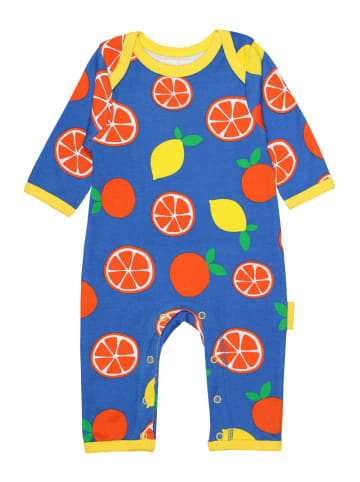Toby Tiger Schlafanzug mit Orangen und Zironen Print in blau