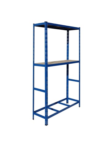 relaxdays Reifenregal in Blau - (B)120 x (H)180 x (T)40 cm
