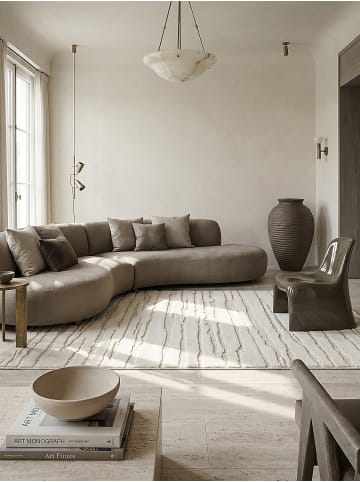 KADIMA DESIGN Teppich Kurzflor Abstrakt pflegeleicht Wohnzimmer Schlafzimmer Flur in Creme