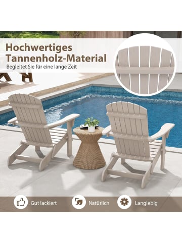 COSTWAY Adirondack Stuhl klappbar 2er Set in Grau