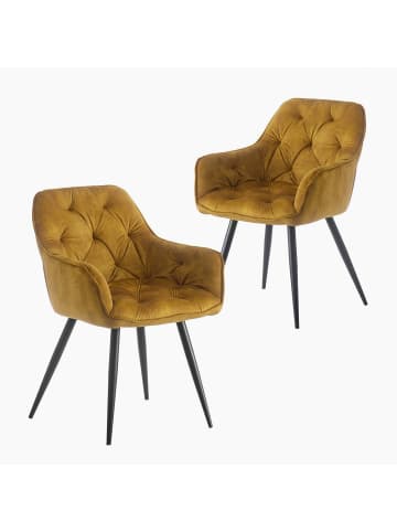 B&D Home 2er-Set: Esszimmerstuhl DIETER in Gelb - (B)56 x (H)84 x (T)61 cm