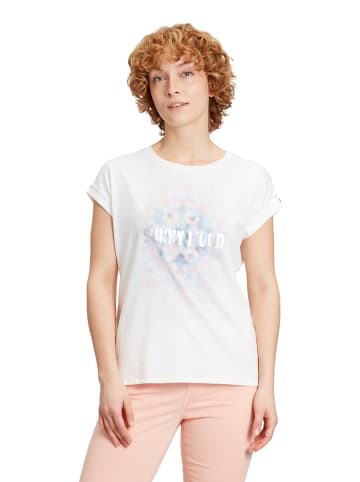 CARTOON Printshirt mit Ärmelaufschlag in Patch Cream/Rosé