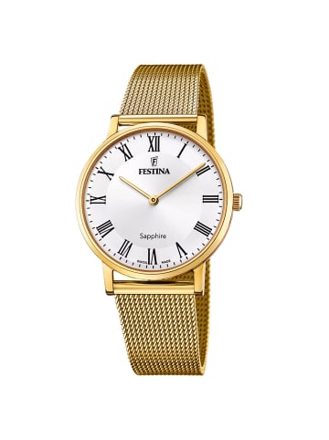 Festina Unisexarmbanduhr Edelstahl goldfarben 40mm