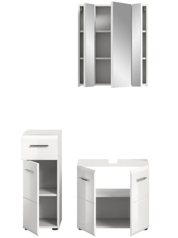 ebuy24 Badmöbelset Ice (3-teilig) Weiß 105 x 32 cm