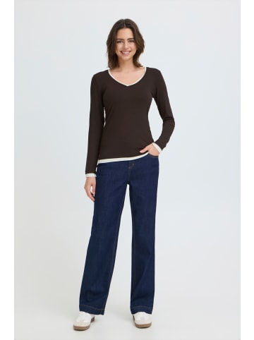 Fransa Langarm FRASTRA Slim/ Regular fit in Chocolate Torte