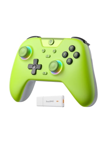 Almina EasySMX X05 Controller PC mit 7 Farbe RGB Licht Hall Triggers Grün in Weiß