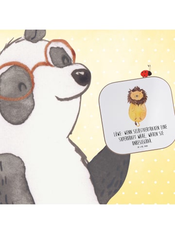 Mr. & Mrs. Panda Untersetzer Löwe Superkraft mit Spruch in Weiß