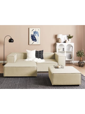 Beliani 2-tlg Ecksofa APRICA in Beige/Schwarz rechtsseitig