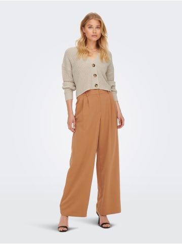 ONLY Kurze Langarm Strickjacke V-Ausschnitt Cardigan ONLCAROL in Beige