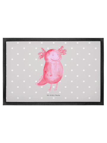 Mr. & Mrs. Panda Fussmatte Axolotl Glücklich ohne Spruch in Grau Pastell