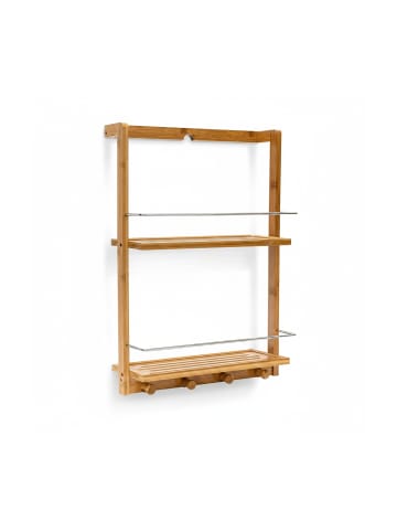 relaxdays Duschregal in Natur - (B)38 x (H)53 x (T)15,5 cm