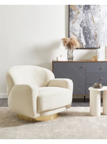 Beliani Sessel LEJRE in Beige/Gold - (W) 92 x (H) 70 x (L) 83 cm