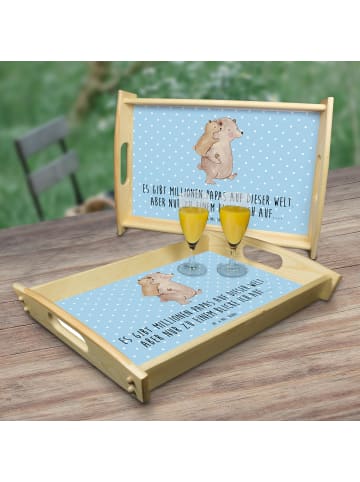 Mr. & Mrs. Panda tablett aus holz Papa Bär mit Spruch in Blau Pastell